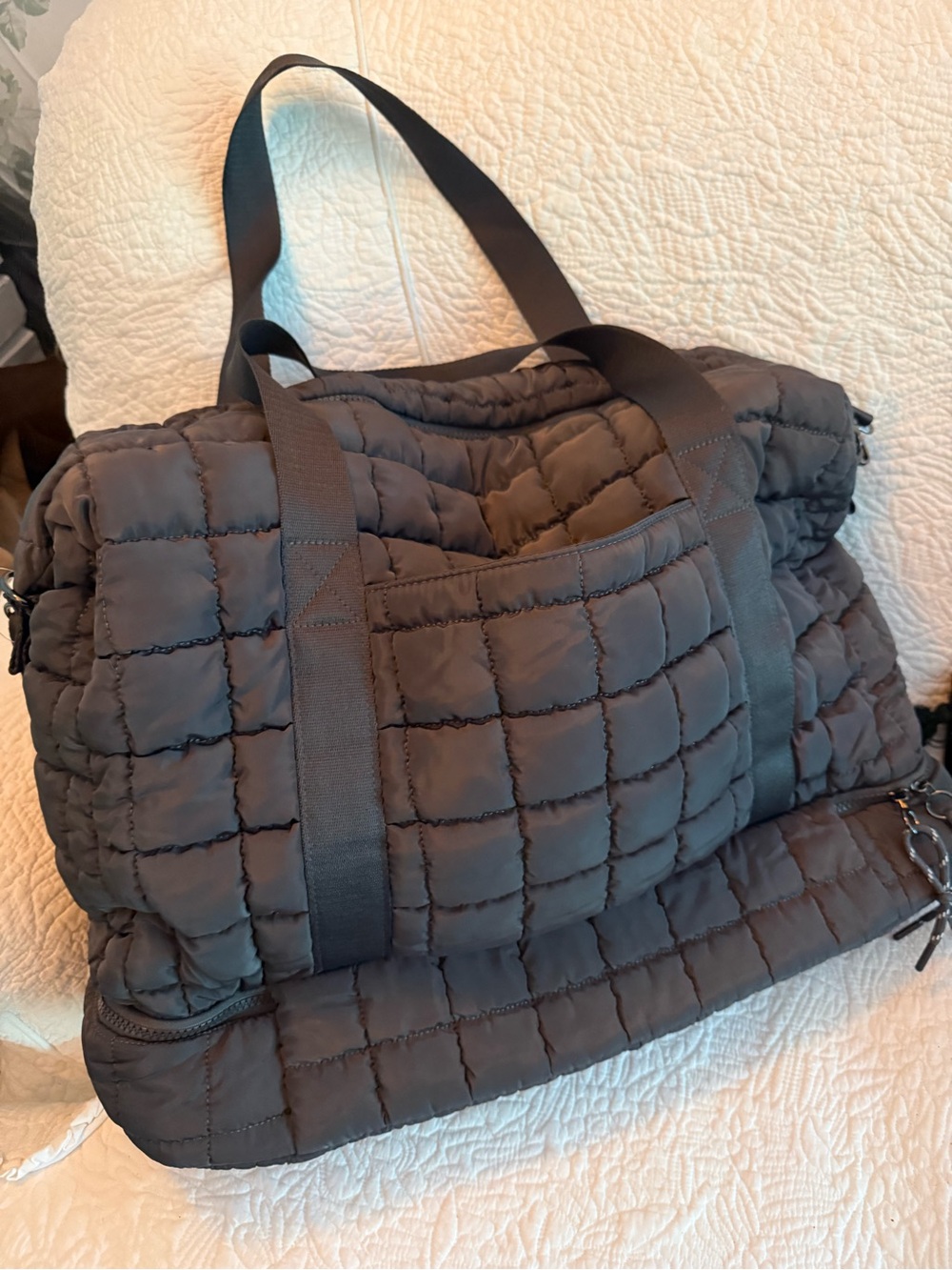Urban outfitters Quilted Travel Duffle Bag - Black